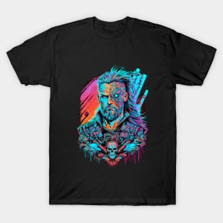 Neon Cyberpunk Viking - V1.03 T-Shirt